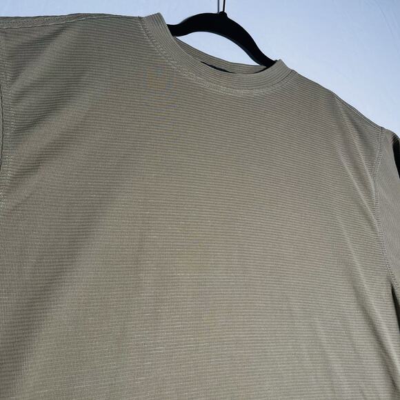 Bugatchi Uomo Shirt Mens M Wheat Long Sleeve Tee Shirt Soft Modal Rayon Green - Picture 9 of 12